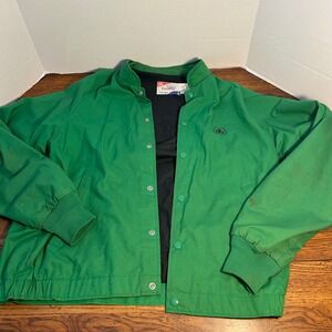 Vintage Swingster Pioneer Seed Farmer Jacket Green Mens Medium USA Made see pics
